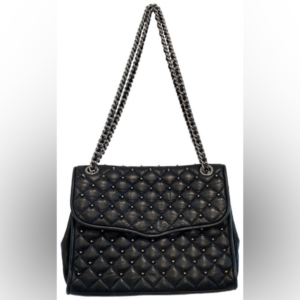 Rebecca Minkoff Studded Quilted Affair Shoulder Bag - Black/silver